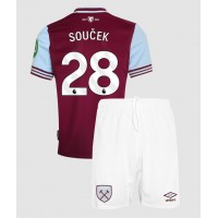 Billiga West Ham United Tomas Soucek #28 Barnkläder Hemma fotbollskläder till baby 2024-25 Kortärmad (+ Korta byxor)